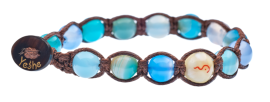 bracciale agata striata celeste