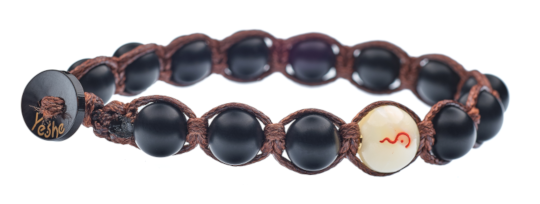 bracciale onice nero satinato